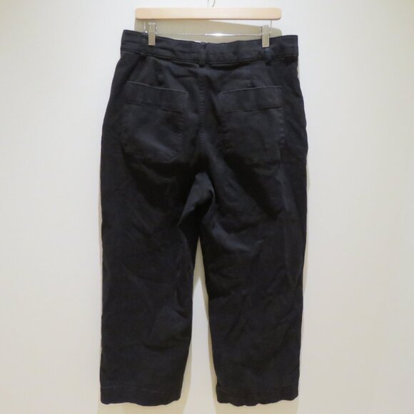 EVERLANE The Organic Cotton Wide Leg Pant in Black Minimalist - Size US 16 - Picture 7 of 11